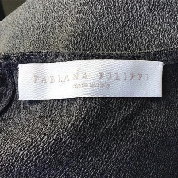 Fabiana Filippi charcoal gray stretch silk blend blouse long sleeve XXS - Picture 5 of 9